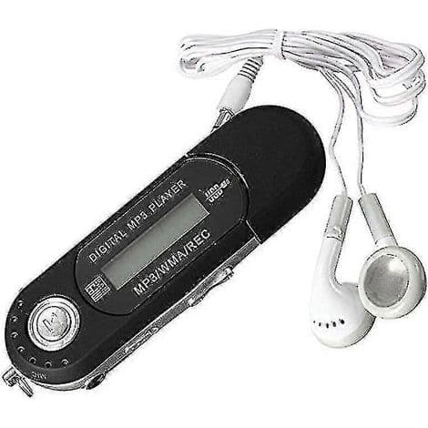 8GB Mini LCD USB 2.0 Flashdrev med MP3-afspiller og FM-radio (Sort)