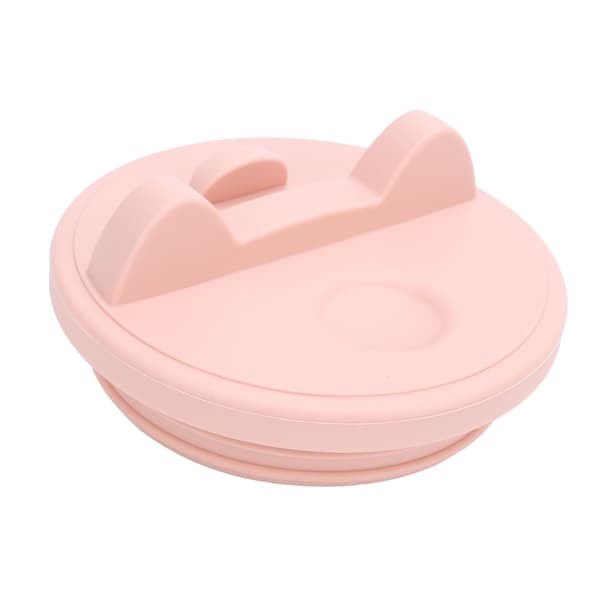 Mugg-/flasklock i silikon med mobilhållare för 40 oz mugg, rosa/grå