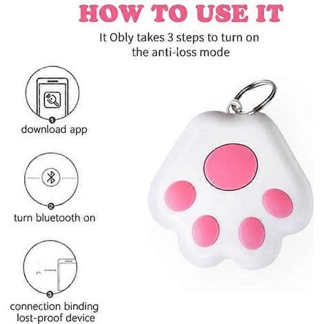 Mini GPS-tracker til hunde. Bærbar Bluetooth smart anti-tab enhed til bagage/børn/kæledyr