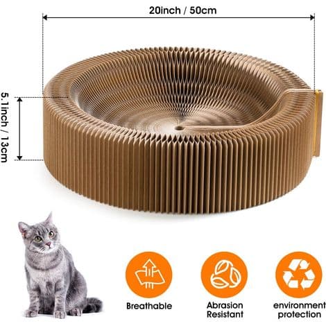 Katteklorestativkurv - Høydensitets bikakepapp - 50 cm diameter - Sammenleggbar og bærbar - For innendørs sofa - 1 stk