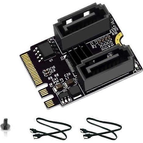 M.2 til SATA 3.0 NØKKEL A + E WIFI utvidelseskort. Adapter for M.2 til SATA harddisk (ingen driverinstallasjon nødvendig).