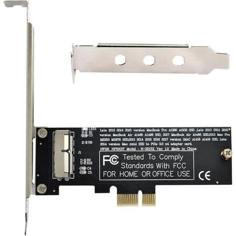 PCI Express PCI-E 1X til 12+16 pin SSD konverteringskort til Mac Pro Air 2013-2017
