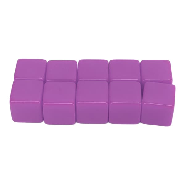 30 blanke blanke plastikterninger 16 mm til skrivning - uddannelse og brætspil lilla
