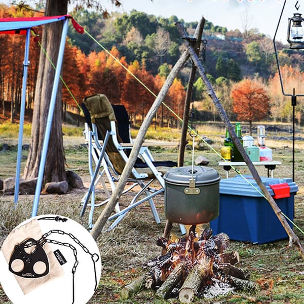 Sundick rustfrit stål campingstativ til gryder og grill