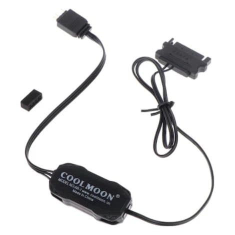 AR-1 5V 3-bens ARGB LED-controller - 15-bens SATA-strømforsyning - RGB LED-strip-controller til blæser
