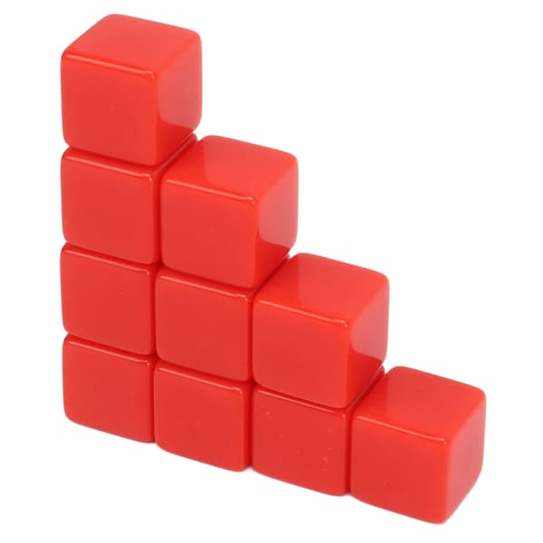 Sæt med 30 blanke 16 mm 6-sidede terninger til matematikundervisning og gør-det-selv - rød