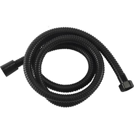 150 cm sort bruseslange i rustfrit stål. Fleksibel. Guldfinish. Blank. Til badeværelse