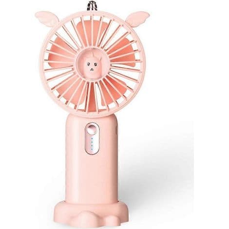 Bærbar ventilator. USB-bordventilator. Til rejser, kontor og hjem - Pink