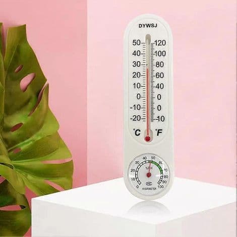 Vægtermometer til indendørs og udendørs brug. Montering til have, drivhus og hjem. Hygrometer.