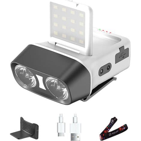 Justerbar LED-pandelygte – IPX4. 5 tilstande. Lyssensor – Ideel til camping, gør-det-selv og udendørs brug.