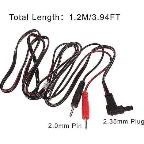 Elektroterapi elektrode kabel til TENS massageapparat. 2,35 mm forbindelse