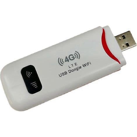 Trådløs 4G LTE USB-dongle med 150 Mbps mobilt hotspot, modem, SIM-kort og mini 4G-router.