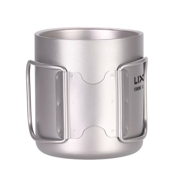Titanium dobbeltvægget vandkop 330 ml til camping, vandreture, kaffe, te