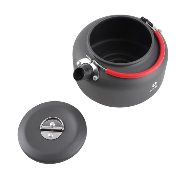 0,8L aluminium campingvandflaske til camping og vandreture med netpose