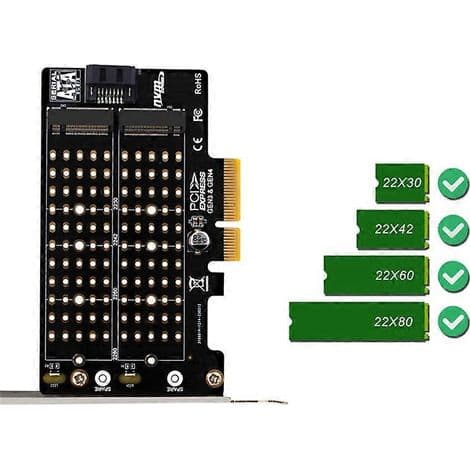M.2 NVMe NGFF til PCIe SATA SSD-adapter, PCIe til M.2/M.2 SATA-adapter, M.2 PCIe SSD-adapter, Key M, Key B