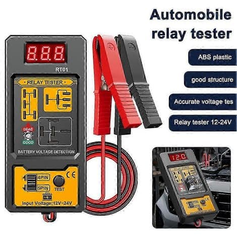 12-24V Bilrelé-tester. Diagnostikk- og analyseverktøy for 4/5-pinners kontakter
