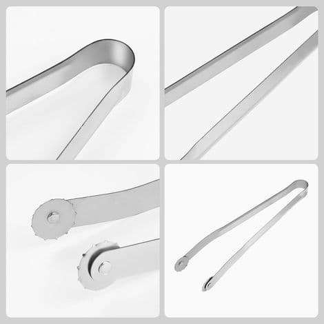 Grilltang - 50 cm - Rustfritt stål - Integrerte hjul for enkel snuing - For utendørs grilling - 1 stk