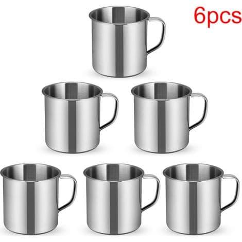 Mugg i rostfritt stål för utomhusbruk (6-pack)