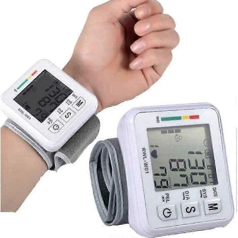 Noggrann automatisk handledsblodtrycksmätare med LCD-skärm