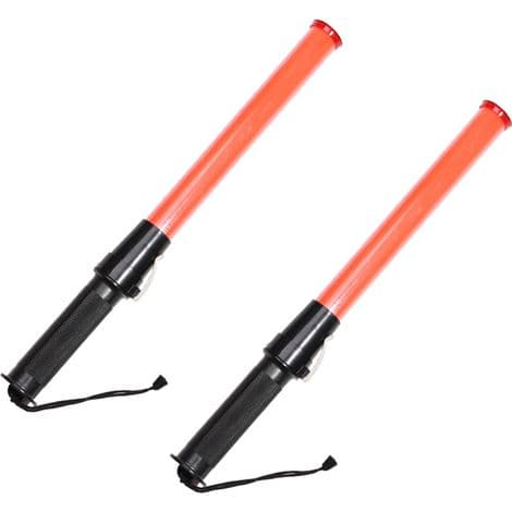 Trafikkbatong - 43 Cm - LED Varsellys - For Trafikkontroll Og Nødevakuering - 2 Stykker
