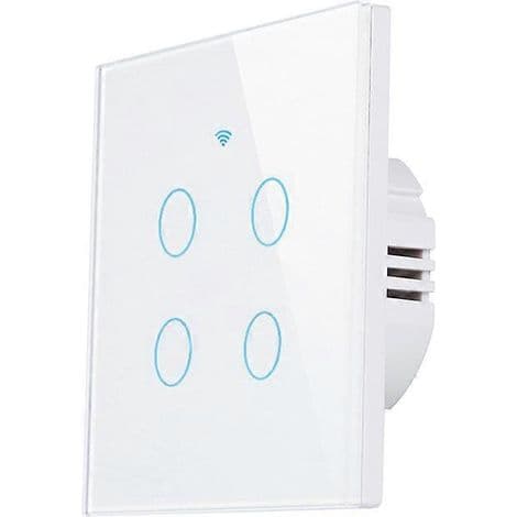 Tuya Touch 2/3/4-vejs smart switch. Styres via app. Ingen neutral ledning påkrævet.