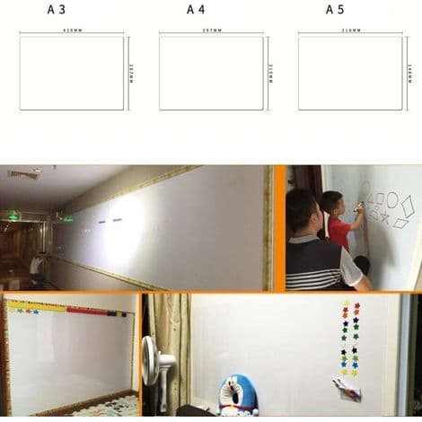 Magnetisk sletbar whiteboard til køleskab. 8-farvet magnetisk pen med magnet