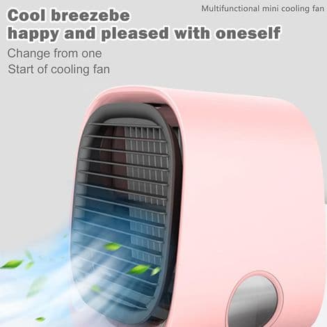 Bærbar Aircondition - USB Vandkøler - 3-trins Ventilator og Luftfugter - Til Soveværelse, Kontor, Bil - 1 Styk