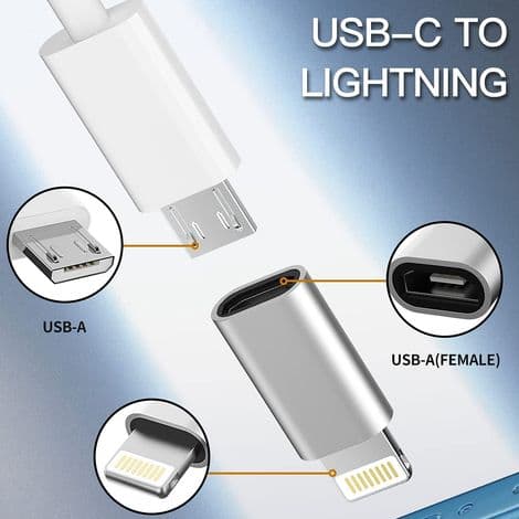 USB-C til Lightning-adapter - Opladning og dataoverførsel - iPhone-kompatibel - Hvid - 1 stk.