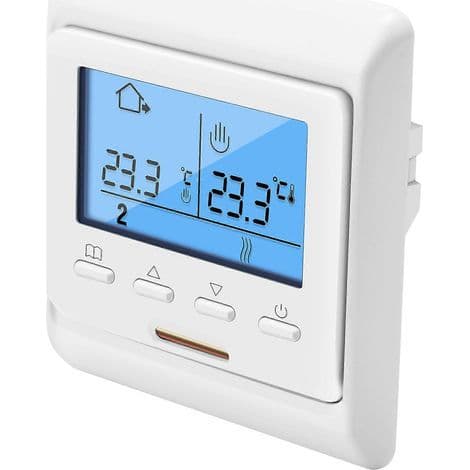 Programmerbar LCD-termostat 16 A 230 V til gulvvarme. Med temperaturregulator.