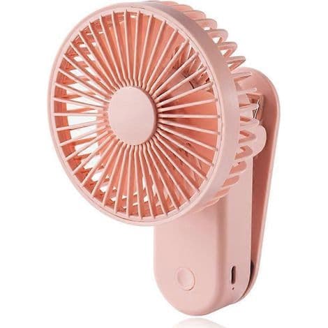 USB magnetisk clip-on ventilator til skrivebord, klapvogn, tremmeseng, bil og indkøbsvogn (pink)