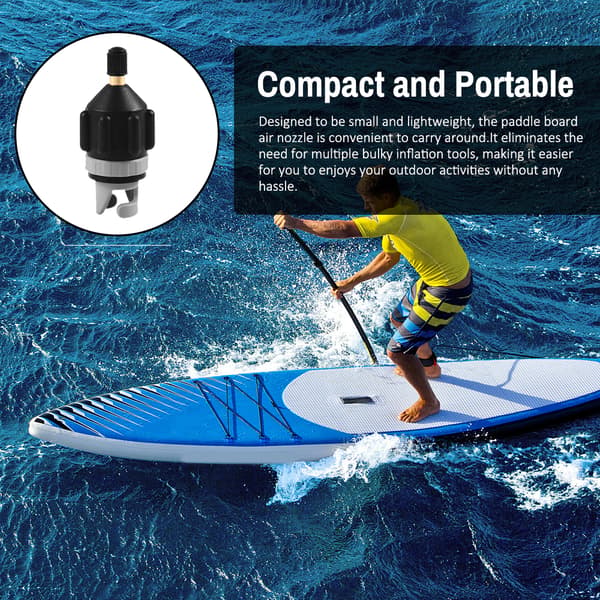 Adaptersats Luftventil Paddleboard Uppblåsbar Pump Kajak Surfbräda Båt Madrass