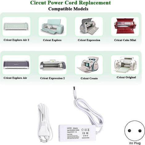 18V 3A AC-adapteri Cricut Explore Air 2, Expression 2, Personal Expression Create ja Mini -laitteille
