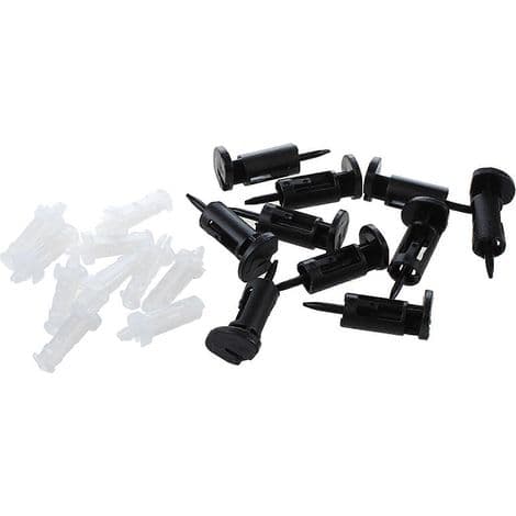 Pakke med 10 køleventilator monteringsclips. Plastskruefastgørelser til Intel processor socket LGA 775/1150/1155/1156/1366