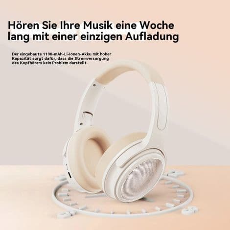 Bluetooth-hovedtelefoner - Aktiv støjreduktion - Trådløse - On-Ear - Bluetooth 5.3 - Op til 9M rækkevidde - 1 stk.