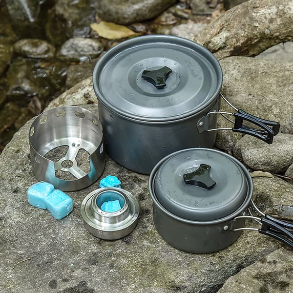Bærbar, vindtett alkoholbrenner i rustfritt stål for camping