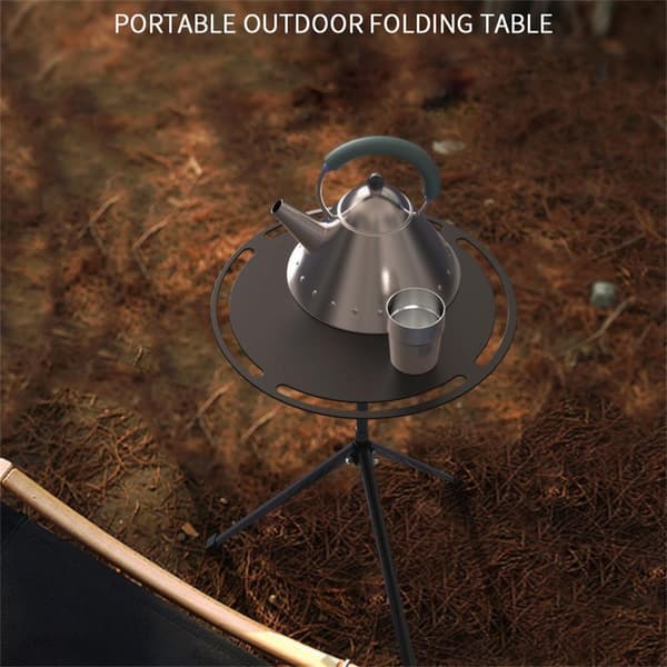 Bærbart foldbart picnicbord i aluminium, justerbart, til camping, strand og havebrug.