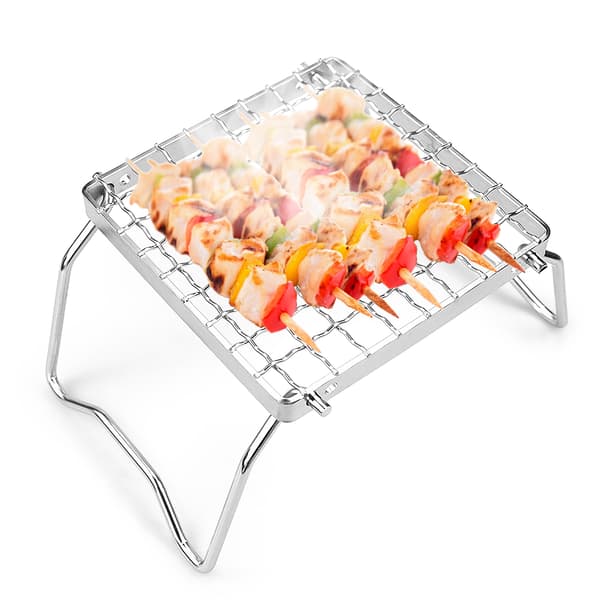 Lille sammenklappelig grill i rustfrit stål til camping, picnics, backpacking