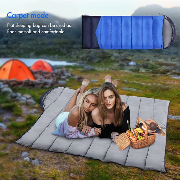TOMSHOO Varm og behagelig enkelt vintersovepose med lynlås til camping