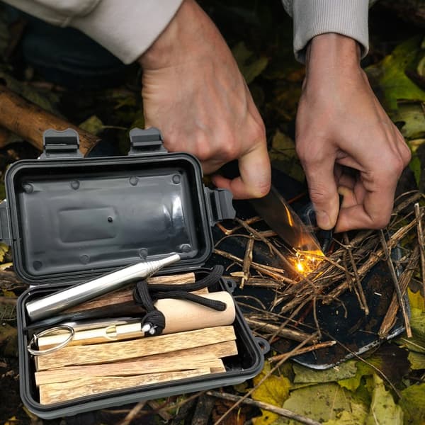 Camping Fire Starter Sæt med Blæserør, Overlevelsesfløjte og Ildpind