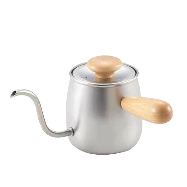 Svansehalskedel 350 ml rustfrit stål 304 med låg til manuel drypkaffe