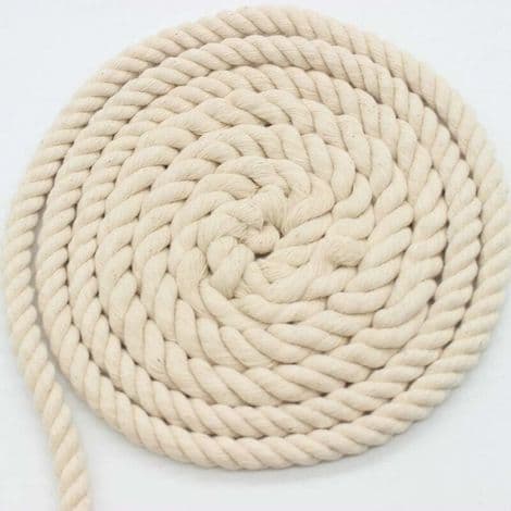 Snoet Snor - 100% Bomuld - Diameter 10 mm - Længde 10 m - Til Makramé, Vægplanter og Håndværk