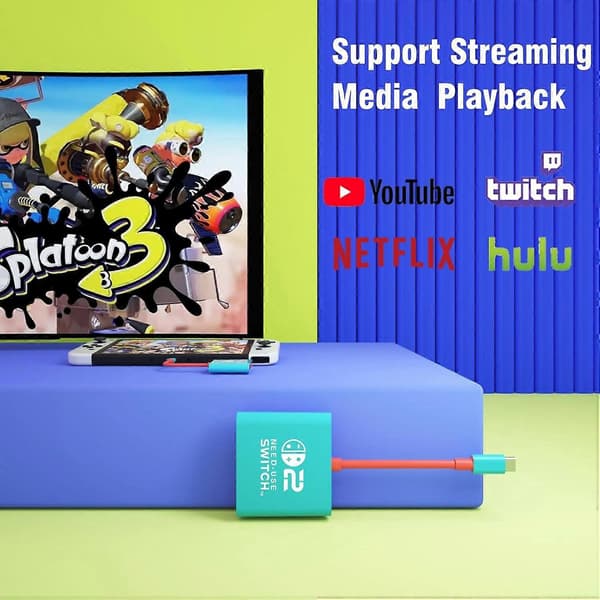 Dockningsstation för Nintendo Switch 1/2 och Steam Deck, stöder TV-dockningsläge, bärbara TV HDMI-adaptertillbehör för Nintendo Switch 1 och OLED och