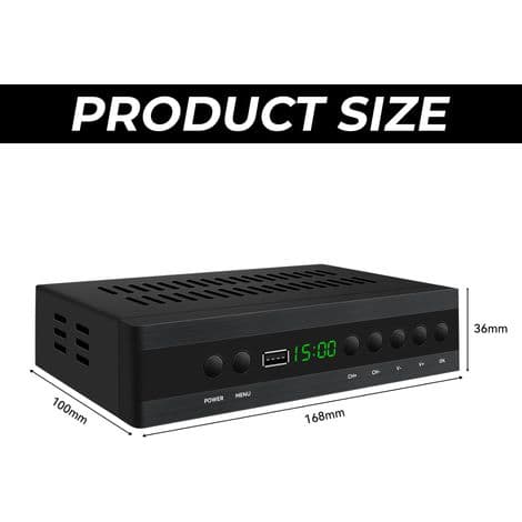 TV-dekoder - DVB-T2 DVB-C - H.265 MPEG-4 MPEG-2 - Digital bakkenett-TV-mottaker - 1 stk