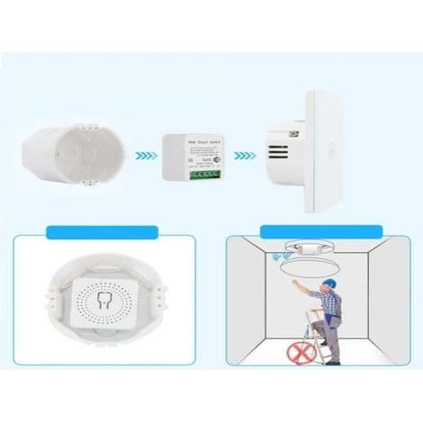 Mini smart WiFi av/på-bryter. Programmerbar timer styrt av app. 16 A
