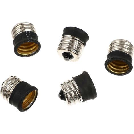 Sæt med 5 adaptere til Menorah E17/E14 pærer. E14 fatninger og E17/E14 base.
