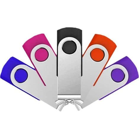 USB-minne - 32 GB - USB 2.0 - Vridbar - För datalagring och överföring - 5-pack