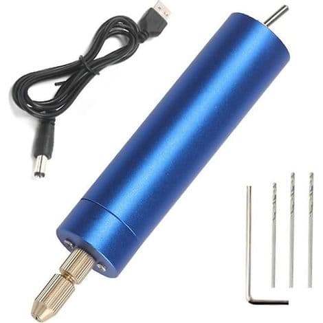 Mini elektrisk boremaskine USB DC 5V elektrisk håndboremaskine bærbart boresæt (blå)