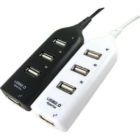 Høyhastighets multi-USB USB 2.0-hub. Splitter. 4-porters USB-hubadapter for bærbar PC. Mottaker og strømforsyning.
