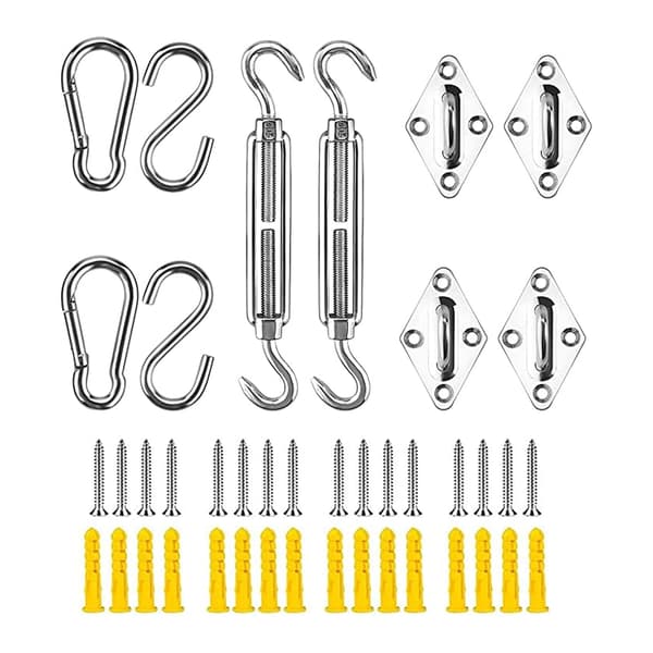Hardware Kit til Skyggesejl - 304 Rustfrit Stål S-krog til Markise Solsejl