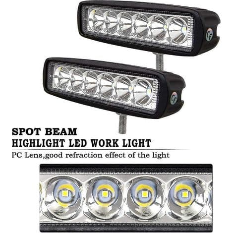 LED arbeidslyslist. 12V. 18W. 15cm. Bil LED-spotlight. IP67 vanntett. Tåkelys.
